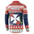 Wallis and Futuna Christmas Button Sweatshirt Poinsettia Joyeux Noel