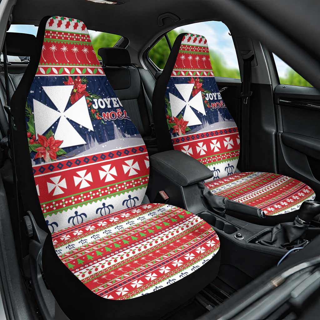 Wallis and Futuna Christmas Car Seat Cover Poinsettia Joyeux Noel LT05 One Size Red - Polynesian Pride