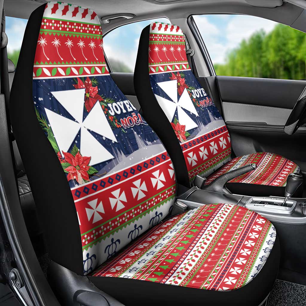 Wallis and Futuna Christmas Car Seat Cover Poinsettia Joyeux Noel LT05 - Polynesian Pride
