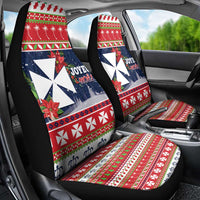 Wallis and Futuna Christmas Car Seat Cover Poinsettia Joyeux Noel LT05 - Polynesian Pride