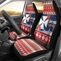Wallis and Futuna Christmas Car Seat Cover Poinsettia Joyeux Noel LT05 - Polynesian Pride