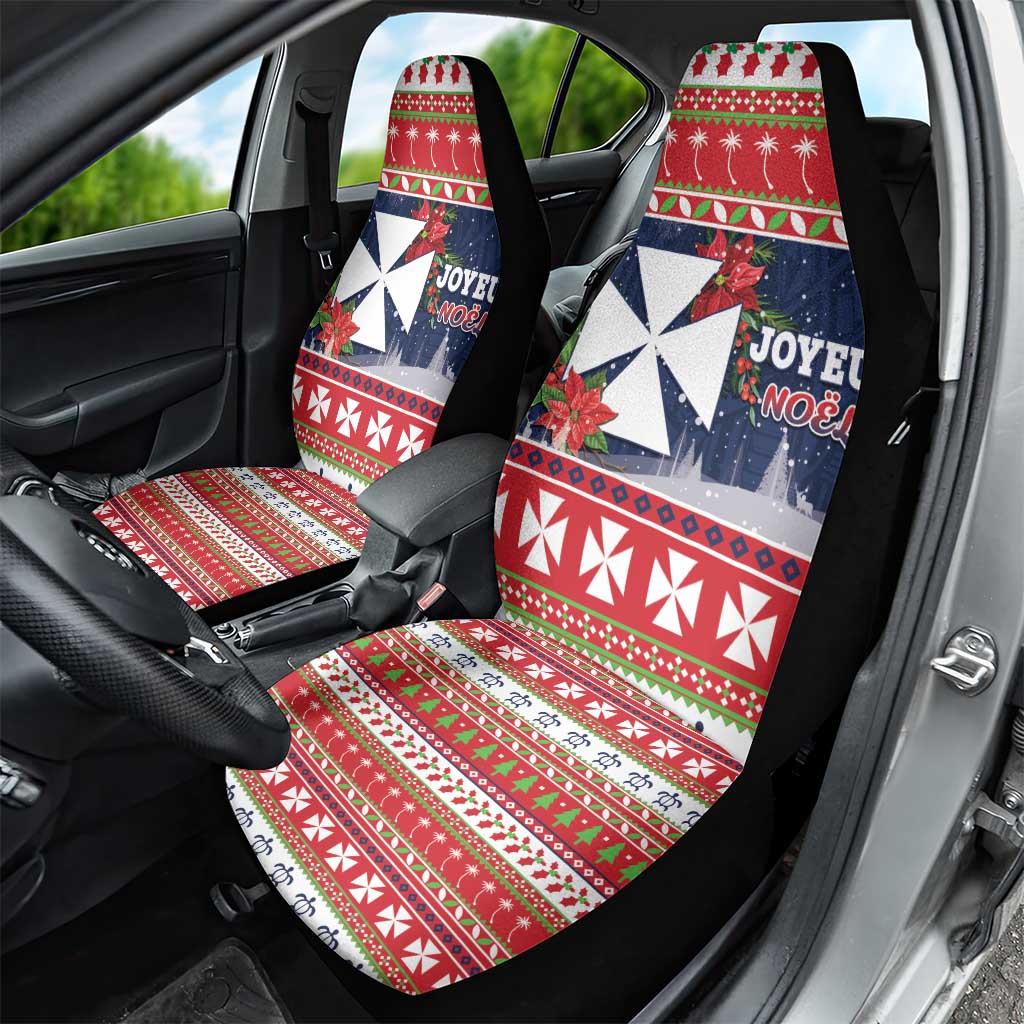 Wallis and Futuna Christmas Car Seat Cover Poinsettia Joyeux Noel LT05 - Polynesian Pride