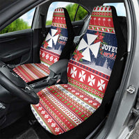 Wallis and Futuna Christmas Car Seat Cover Poinsettia Joyeux Noel LT05 - Polynesian Pride
