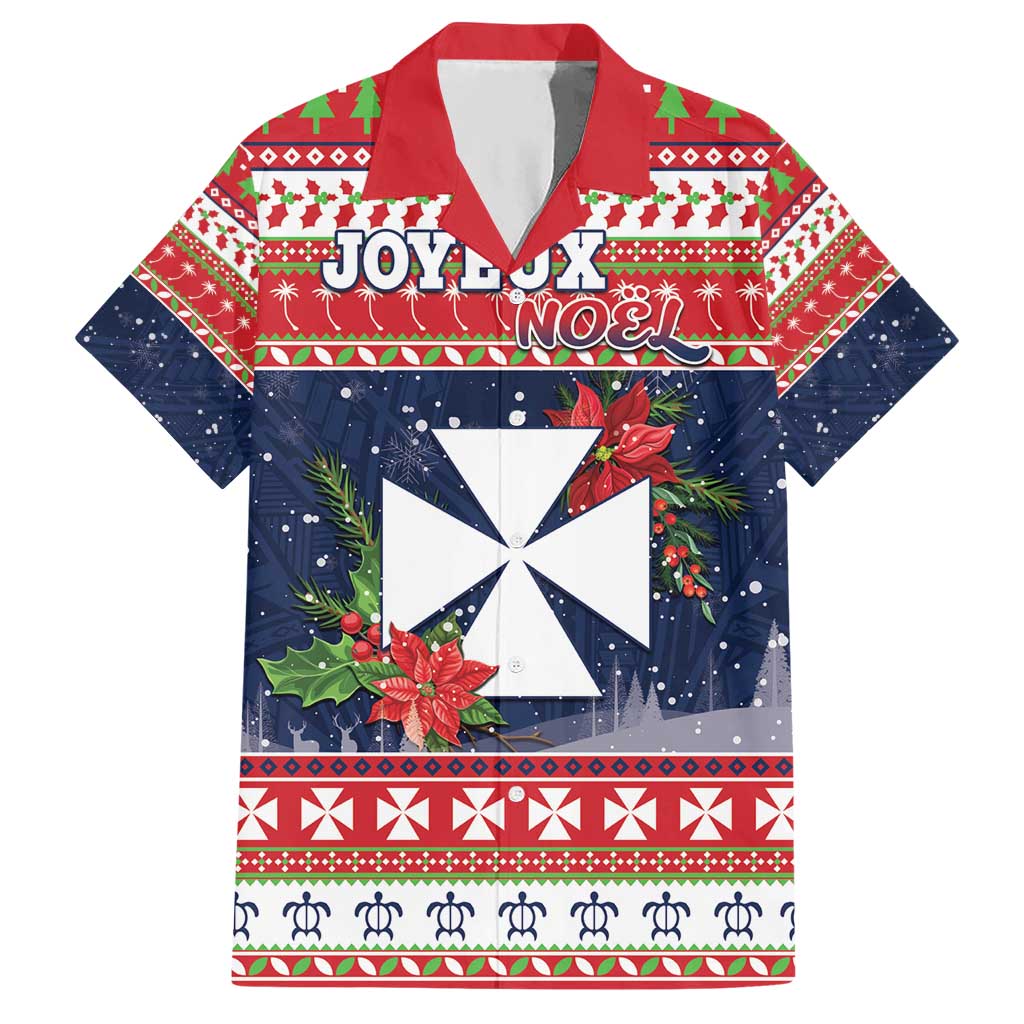 Wallis and Futuna Christmas Hawaiian Shirt Poinsettia Joyeux Noel LT05 Red - Polynesian Pride