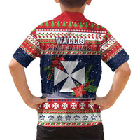 Wallis and Futuna Christmas Hawaiian Shirt Poinsettia Joyeux Noel LT05 - Polynesian Pride