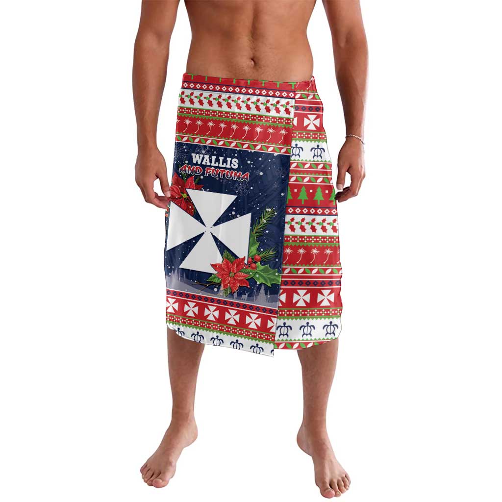 Wallis and Futuna Christmas Lavalava Poinsettia Joyeux Noel LT05 Red - Polynesian Pride