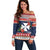 Wallis and Futuna Christmas Off Shoulder Sweater Poinsettia Joyeux Noel