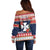 Wallis and Futuna Christmas Off Shoulder Sweater Poinsettia Joyeux Noel