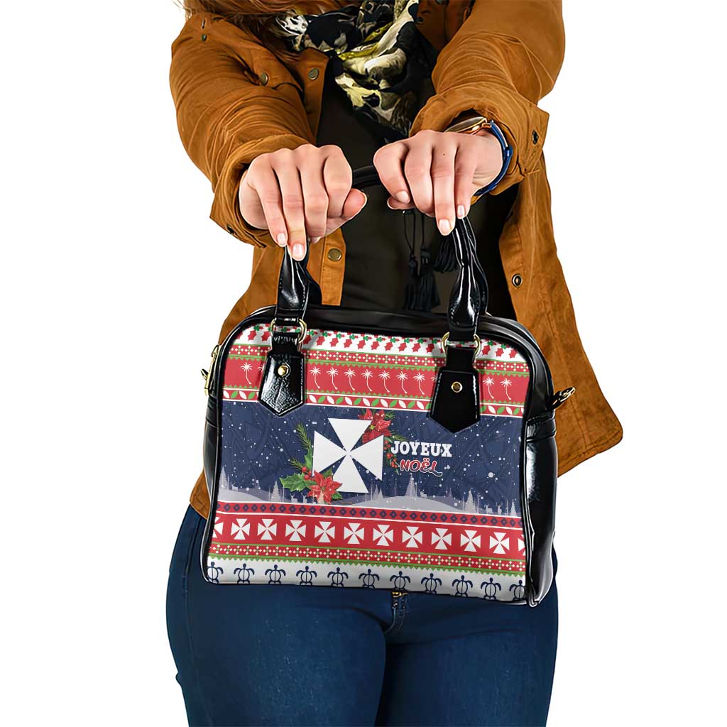 Wallis and Futuna Christmas Shoulder Handbag Poinsettia Joyeux Noel LT05 One Size Red - Polynesian Pride