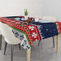 Wallis and Futuna Christmas Tablecloth Poinsettia Joyeux Noel LT05 - Polynesian Pride