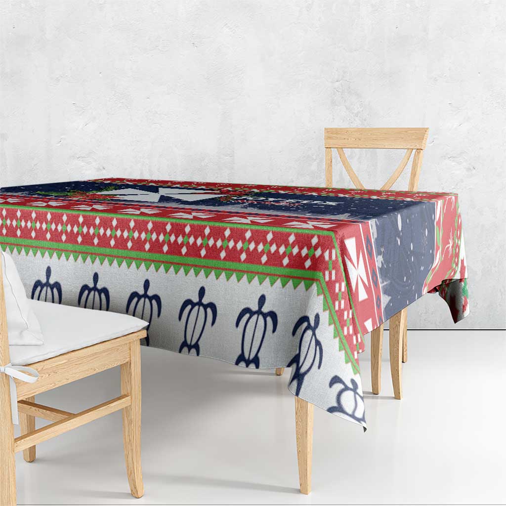 Wallis and Futuna Christmas Tablecloth Poinsettia Joyeux Noel LT05 - Polynesian Pride