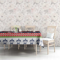 Wallis and Futuna Christmas Tablecloth Poinsettia Joyeux Noel LT05 - Polynesian Pride