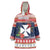 Wallis and Futuna Christmas Wearable Blanket Hoodie Poinsettia Joyeux Noel