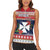 Wallis and Futuna Christmas Women Sleeveless Polo Shirt Poinsettia Joyeux Noel