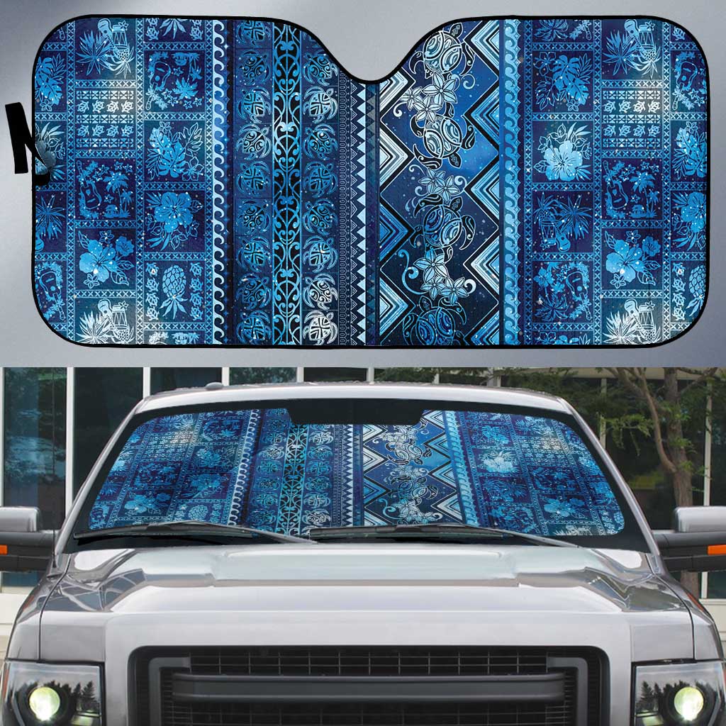 Hawaii Makahiki Turtle Auto Sun Shade Galaxy Tapa Pattern LT05 Galaxy - Polynesian Pride