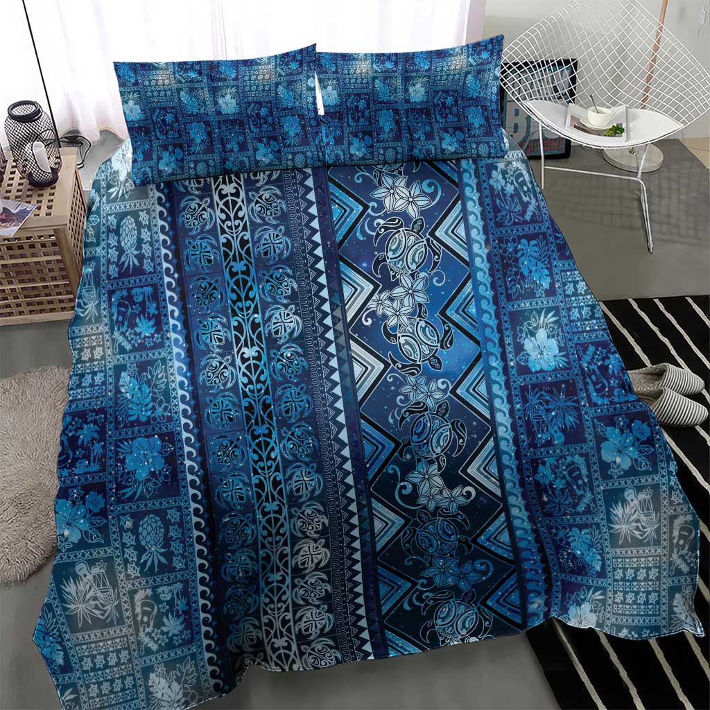 Hawaii Makahiki Turtle Bedding Set Galaxy Tapa Pattern LT05 - Polynesian Pride