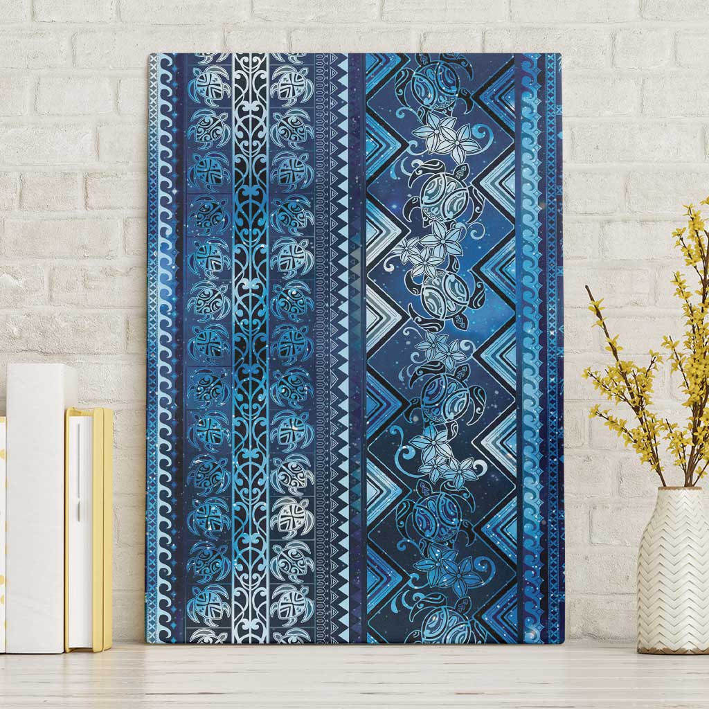 Hawaii Makahiki Turtle Canvas Wall Art Galaxy Tapa Pattern LT05 Without Frame Galaxy - Polynesian Pride
