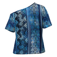 Hawaii Makahiki Turtle Cross Shoulder Shirt Galaxy Tapa Pattern LT05 - Polynesian Pride