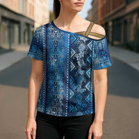 Hawaii Makahiki Turtle Cross Shoulder Shirt Galaxy Tapa Pattern LT05 - Polynesian Pride