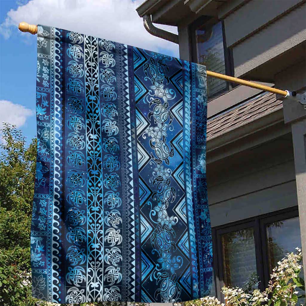 Hawaii Makahiki Turtle Garden Flag Galaxy Tapa Pattern LT05 - Polynesian Pride