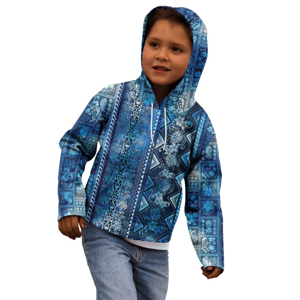 Hawaii Makahiki Turtle Kid Hoodie Galaxy Tapa Pattern LT05 - Polynesian Pride