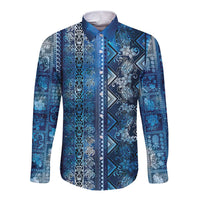 Hawaii Makahiki Turtle Long Sleeve Button Shirt Galaxy Tapa Pattern LT05 Unisex Galaxy - Polynesian Pride