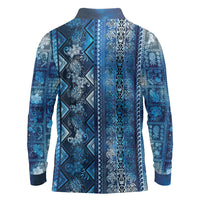 Hawaii Makahiki Turtle Long Sleeve Polo Shirt Galaxy Tapa Pattern LT05 - Polynesian Pride