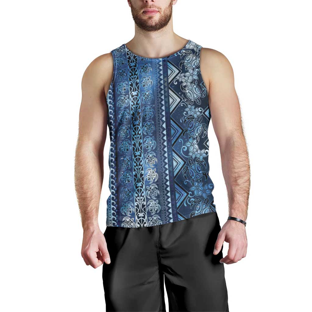 Hawaii Makahiki Turtle Men Tank Top Galaxy Tapa Pattern LT05 - Polynesian Pride
