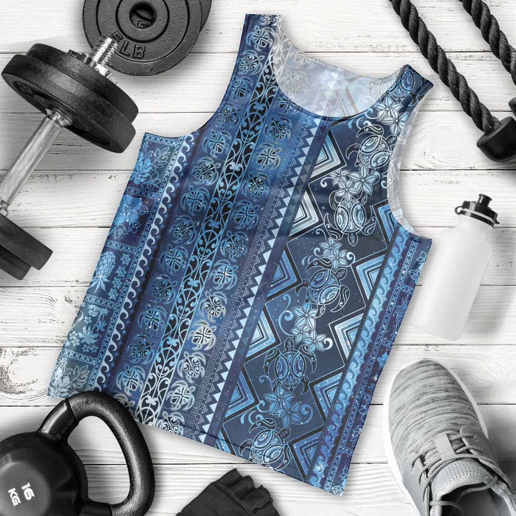 Hawaii Makahiki Turtle Men Tank Top Galaxy Tapa Pattern LT05 - Polynesian Pride