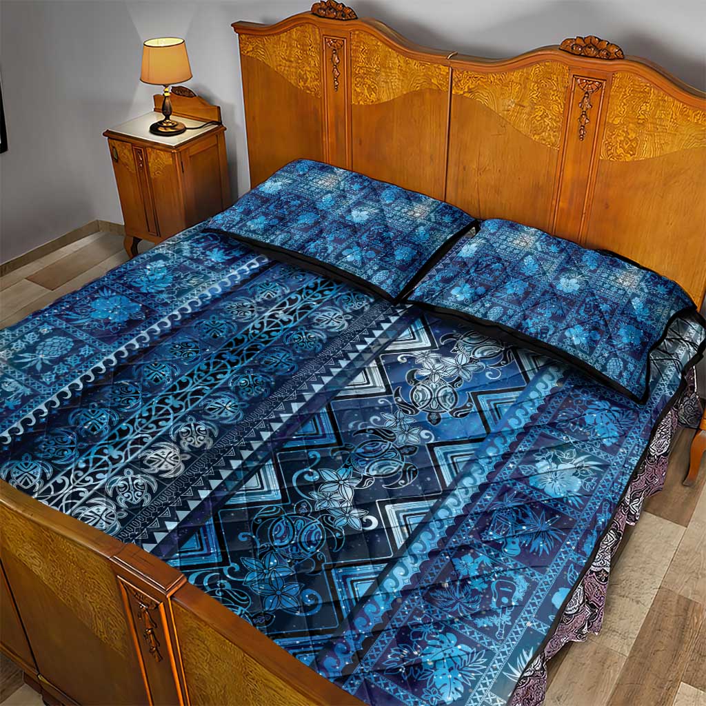Hawaii Makahiki Turtle Quilt Bed Set Galaxy Tapa Pattern LT05 - Polynesian Pride
