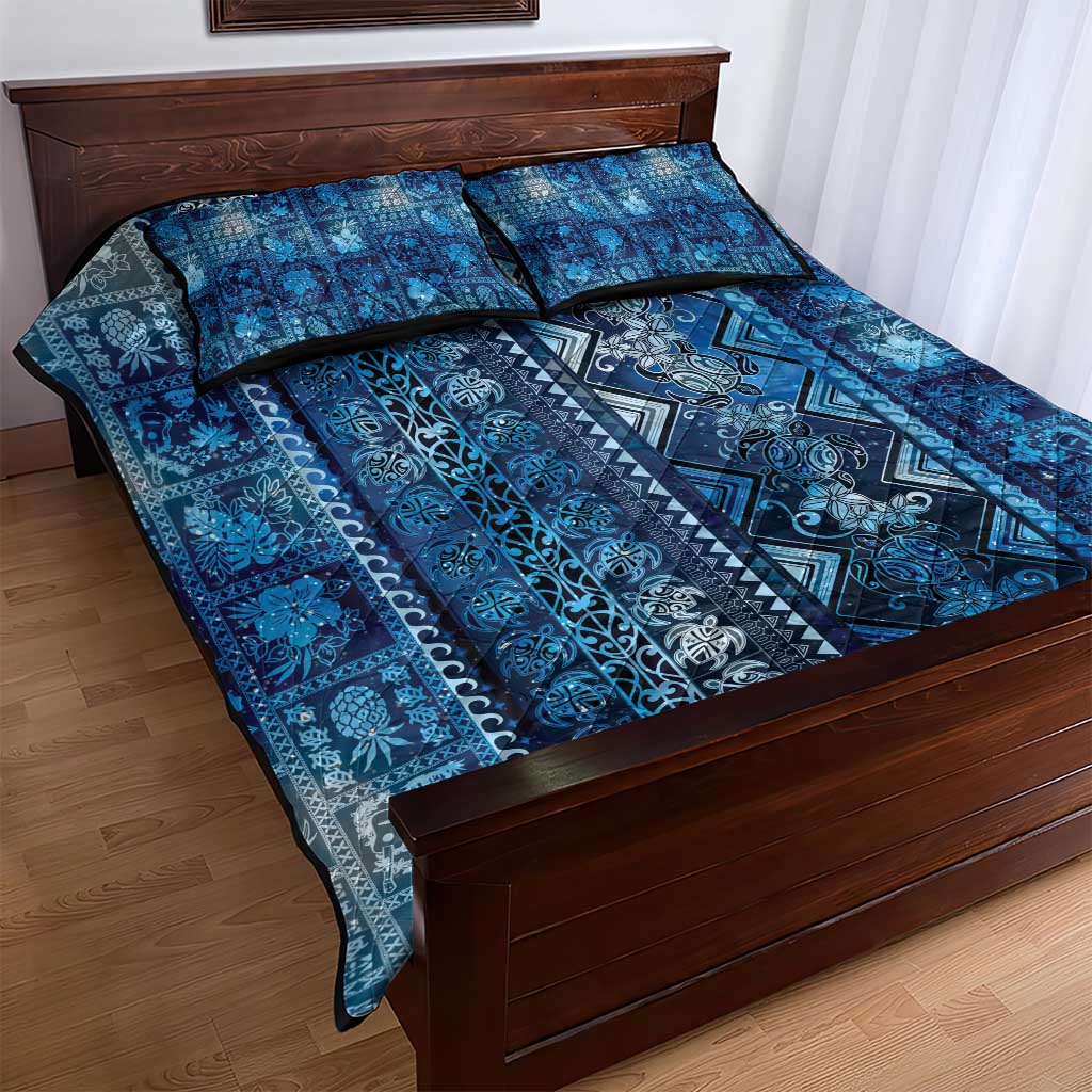 Hawaii Makahiki Turtle Quilt Bed Set Galaxy Tapa Pattern LT05 - Polynesian Pride