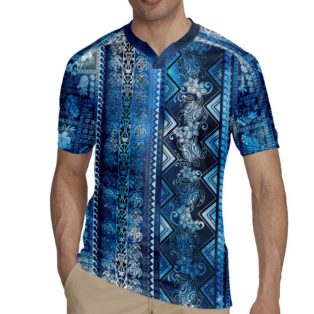 Hawaii Makahiki Turtle Rugby Jersey Galaxy Tapa Pattern LT05 - Polynesian Pride