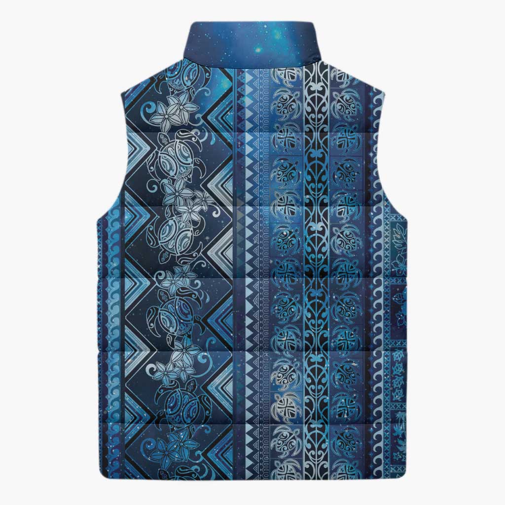 Hawaii Makahiki Turtle Sleeveless Puffer Jacket Galaxy Tapa Pattern LT05 - Polynesian Pride