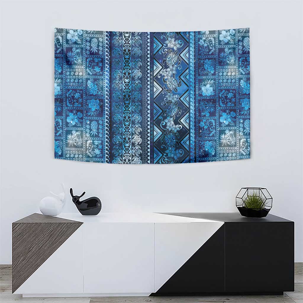 Hawaii Makahiki Turtle Tapestry Galaxy Tapa Pattern LT05 - Polynesian Pride
