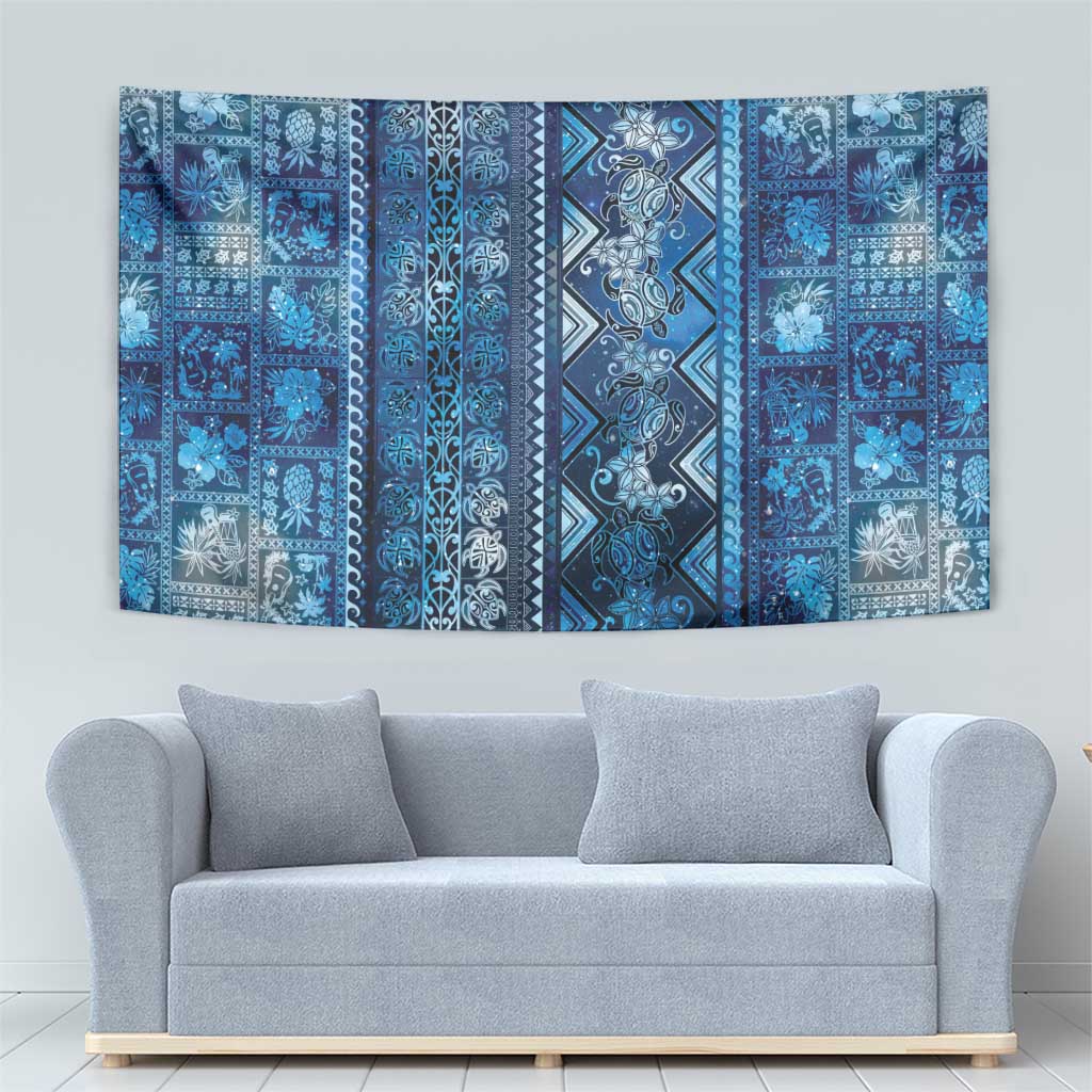 Hawaii Makahiki Turtle Tapestry Galaxy Tapa Pattern LT05 - Polynesian Pride