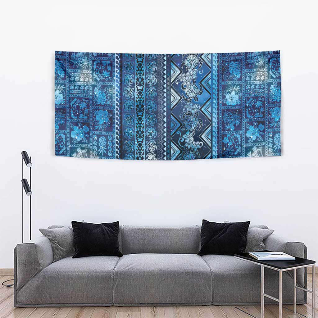 Hawaii Makahiki Turtle Tapestry Galaxy Tapa Pattern LT05 - Polynesian Pride