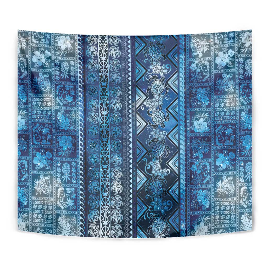 Hawaii Makahiki Turtle Tapestry Galaxy Tapa Pattern LT05 - Polynesian Pride