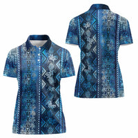 Hawaii Makahiki Turtle Women Polo Shirt Galaxy Tapa Pattern LT05 - Polynesian Pride
