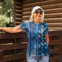 Hawaii Makahiki Turtle Women Polo Shirt Galaxy Tapa Pattern LT05 - Polynesian Pride