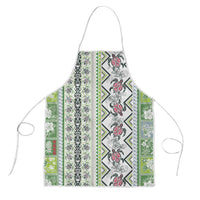 Hawaii Makahiki Turtle Apron Green Tapa Pattern LT05 Green - Polynesian Pride