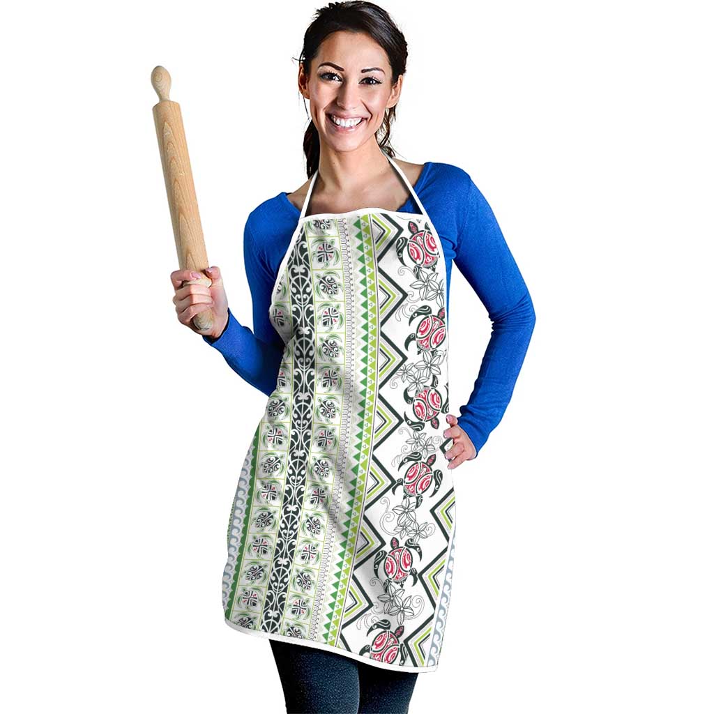 Hawaii Makahiki Turtle Apron Green Tapa Pattern LT05 - Polynesian Pride