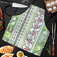 Hawaii Makahiki Turtle Apron Green Tapa Pattern LT05 Green - Polynesian Pride