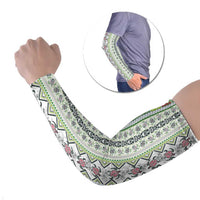 Hawaii Makahiki Turtle Arm Sleeves Green Tapa Pattern LT05 Set of 2 Green - Polynesian Pride