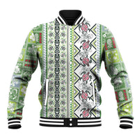 Hawaii Makahiki Turtle Baseball Jacket Green Tapa Pattern LT05 Unisex Green - Polynesian Pride
