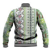 Hawaii Makahiki Turtle Baseball Jacket Green Tapa Pattern LT05 - Polynesian Pride