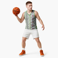 Hawaii Makahiki Turtle Basketball Jersey Green Tapa Pattern LT05 - Polynesian Pride