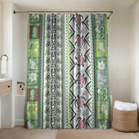 Hawaii Makahiki Turtle Bathroom Set Green Tapa Pattern LT05 Shower Curtain Only Green - Polynesian Pride