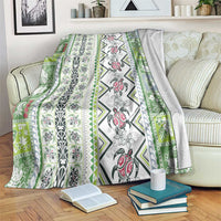 Hawaii Makahiki Turtle Blanket Green Tapa Pattern LT05 Green - Polynesian Pride