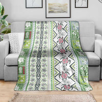 Hawaii Makahiki Turtle Blanket Green Tapa Pattern LT05 - Polynesian Pride