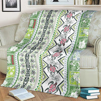 Hawaii Makahiki Turtle Blanket Green Tapa Pattern LT05 - Polynesian Pride